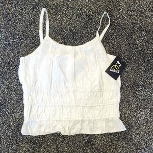 Art Class White Eyelet Crop Top 14 | Smocked Cami Tank NWT | Summer Festival Top